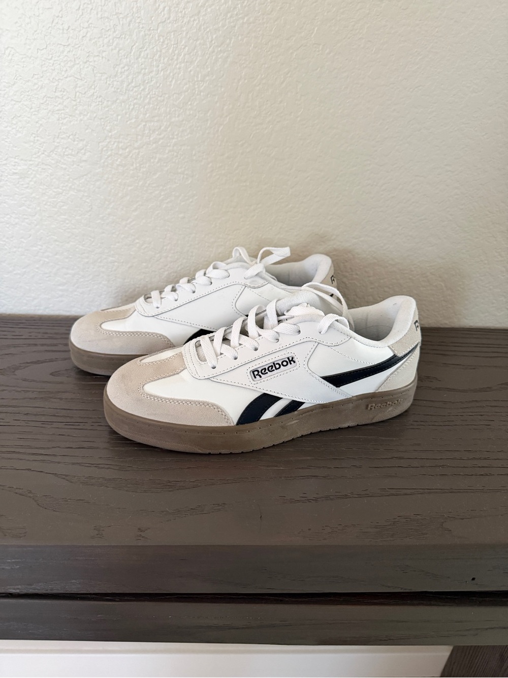 Reebok Classic Low-Top Sneakers in White with Black Accents